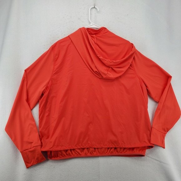 AVIA Shirt Women's Long Sleeve 1/4 Zip Hooded Pullover w/ Toggles Orange XL - Picture 8 of 12